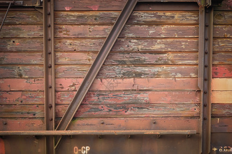 金属外部的铁路汽车旧木板的背景样本图片