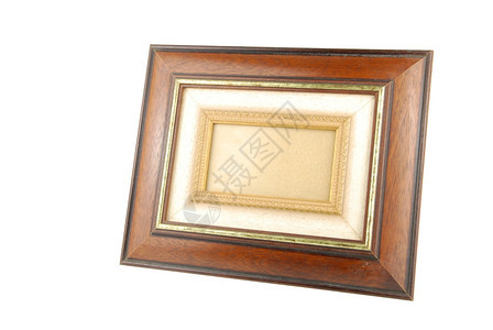 艺术陈年白色背景上隔离的木制照相机框图片