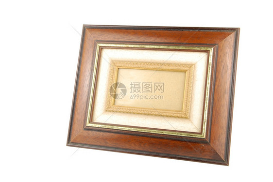 艺术陈年白色背景上隔离的木制照相机框图片
