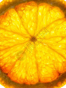 清爽食物显示纸浆细节的背光透明橙色切片宏图片