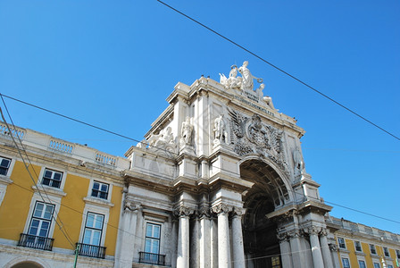 街道景观中央葡萄牙商业广场里斯本市景城风Lisbon图片