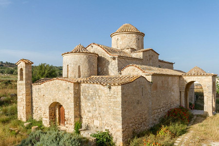 帕那亚历史拜占庭式修道院教堂最初在塞浦路斯岛Lythrangomi有卡纳马赛克人下午洗澡Byzantine图片