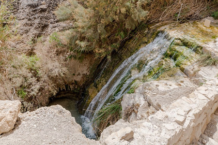 恩国民溪流家公园EinGedi位于Israel死海的公园EinGedi的瀑布图片
