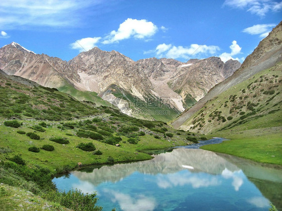 冰川旅游新的吉尔斯坦高山和湖泊深面地区图片