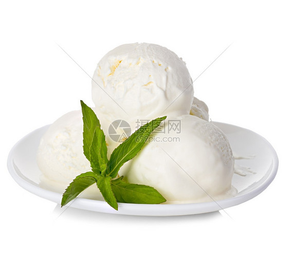 营养奶油的寒冷与薄荷冰淇淋隔离的霜图片