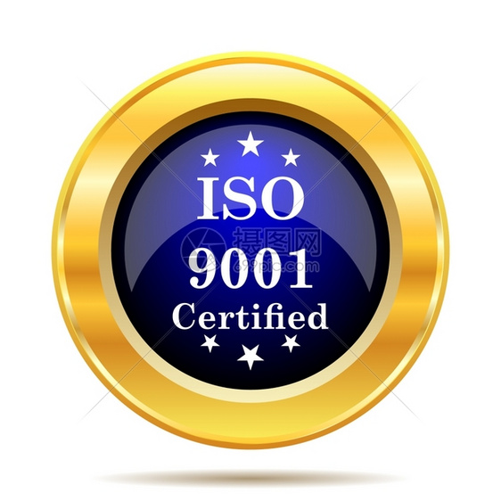 金的数字奖ISO901图标在白色背景上的互联网按钮图片