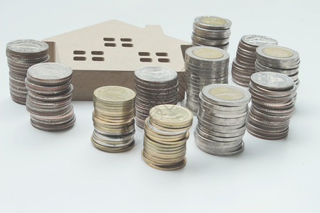 财富白色的贷款具有投资和节省背景空间复制的海陆公币包括投资和储蓄图片