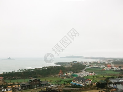 水日出峰新的韩国济州岛冬季风景图片