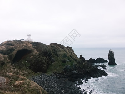 美丽的海韩国济州岛冬季风景旅游图片