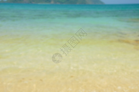 海景假期白色的夏季模糊热带沙滩抽象背景复制空间图片