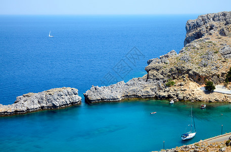 罗德斯希腊语海林多斯地区Rhodos岛的美丽山丘图片