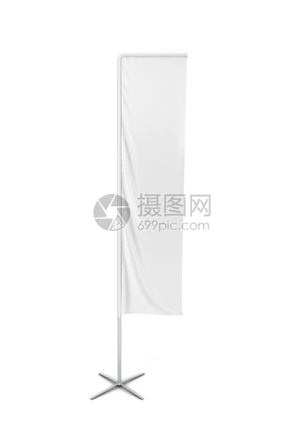 垂直的白色背景上孤立的空白矩形旗标语3d插图空白的晋升图片