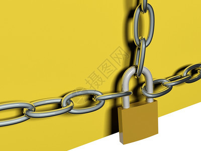 锁链和3D单身的金子铁图片