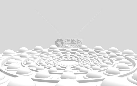 网络技术插图3d使现代白色球圈圆墙底灰色的电镀地板图片