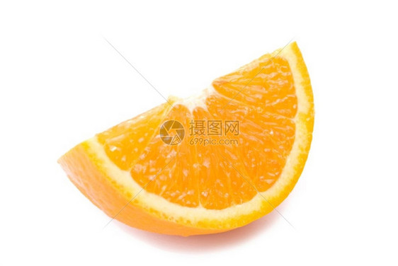 可口白色背景的新鲜橙子水果片吃品尝图片