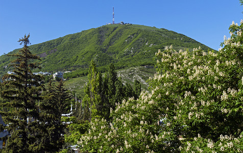 风景名胜俄罗斯北高加索Pyatigorsk北高加索的马舒克大山宁静雄伟图片