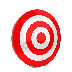 成就白背景上孤立的红色目标3d插图准确方向图片