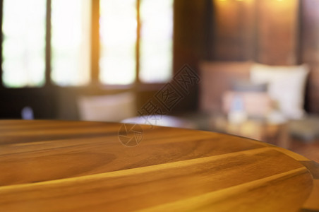 柜台颜色模糊的空木制表格餐饮背景桌子图片