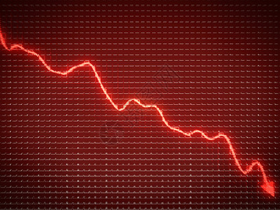 箭损失败以红色趋势作为商业衰退和金融危机的象征是企业衰退和金融危机的象征图片