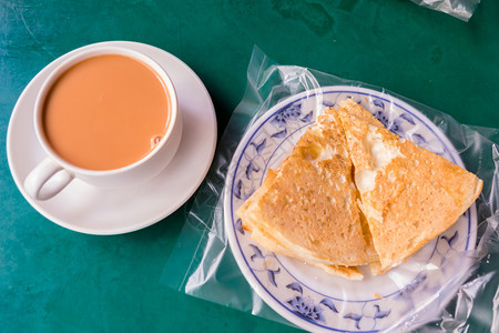 面包食物缅甸的奶茶和甜点蓝色的图片