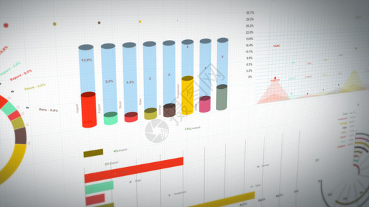 4k一套设计商业和市场数据分析报告的设计业务和市场数据分析与报告动画包括信息图条形统计表和商业统计市场数据和资料布局计算的术统数背景图片
