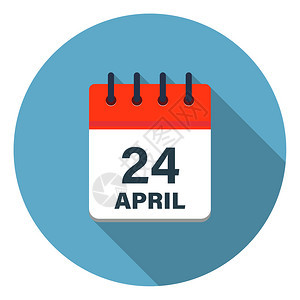 形象的以蓝色背景显示四月天的日历叶图标今天插图片