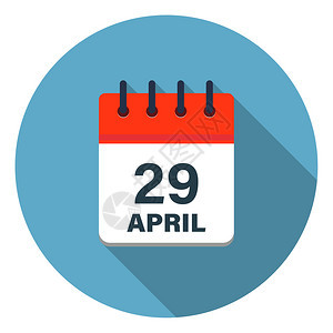 今天白色的日记以蓝背景显示四月天的日历叶图标背景图片