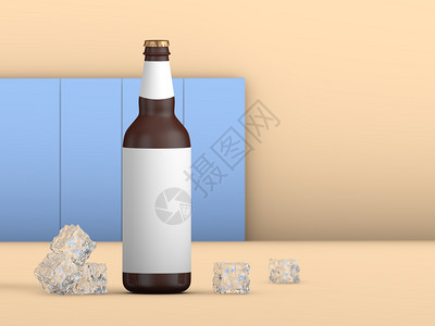 帽文件夹介绍装有空白标签和的啤酒瓶图片