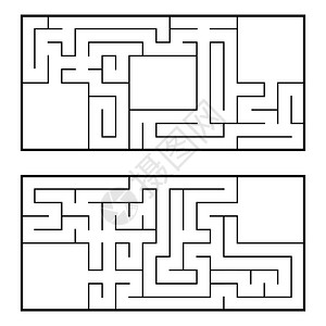 您的边界一组两个矩形迷宫在白色背景上隔离的简单平面矢量图带有放置像的位一组两个矩形迷宫在白色背景上隔离的简单平面矢量插图带有放置图片
