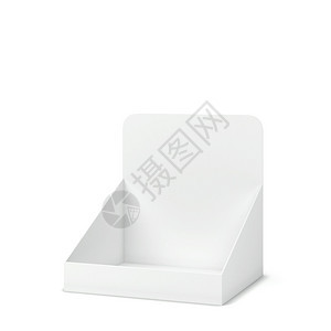 宣传册贮存白色背景上孤立的空白纸板显示模型3d插图营销图片