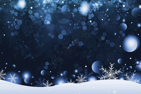 冬季白雪花和小的圣诞背景概念设计图示在冬季插中蓝色的美丽卡片图片
