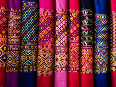 泰国式丝绸织物泰国纺手工编物文化艺术传统图片