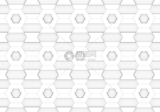 艺术形象的插图3d使无缝白色六边形和状的白色六边和捕鲸类状设计墙壁背景图片
