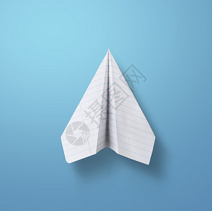 象征游戏蓝色背景上的纸飞机细节图片