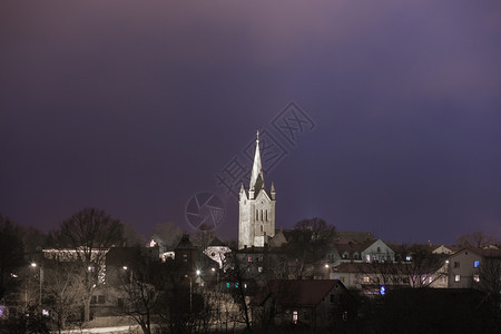 城市的拉脱维亚托Cesis市Cesis大石匠教堂在城市Cesis小城镇市旅行照片0128欧洲建筑学图片