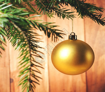 金色圣诞装饰球背景图片