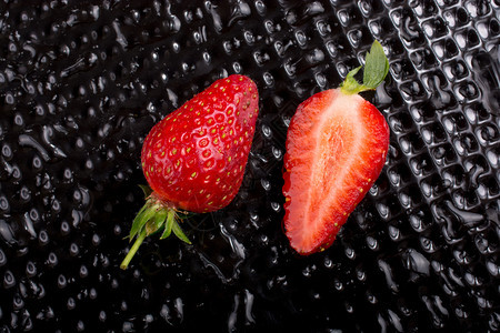 营养分食物一种多汁甜和成熟的草莓果景色图片