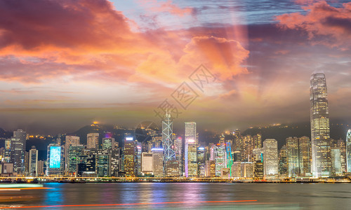 景观大都市门户14日落时香港市天线图片