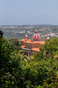 老的绿色葡萄牙Monserrate宫殿风景天空图片