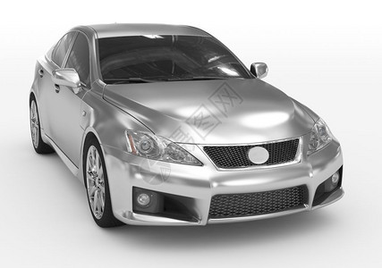 车辆实际的白色银有玻璃前右侧视图3D当代的图片