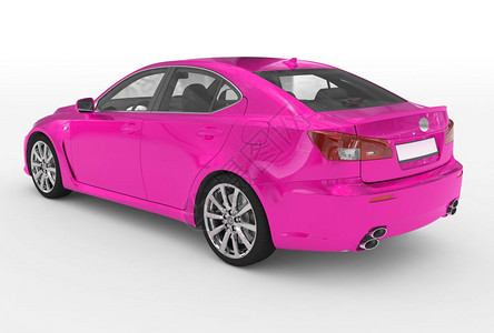 明亮的汽车当代白色紫油漆透明玻璃后左侧视图3D图片