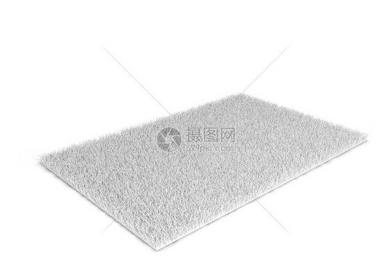 新的白色背景上孤立的毛地毯3d插图家纤维图片