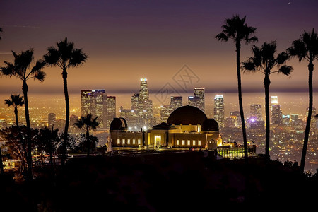 旅行约美国洛杉矶市下城中心天际洛杉矶市风景区图片