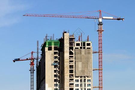 行业建筑工地天空背景起重机具体的携带图片