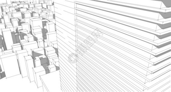3D摘要结构图解天梯几何际线白色的建筑图片