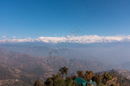 风景美丽的日出尼泊尔Nagarkot村图片