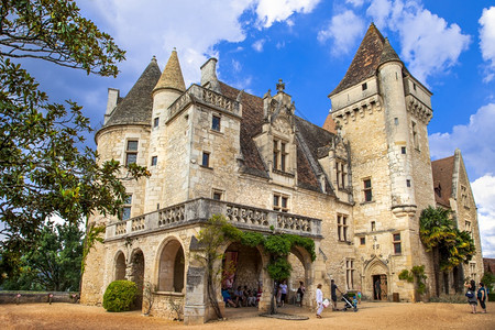 目的地历史中世纪米兰德斯城堡法国多德涅省古老的图片