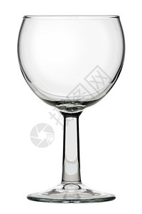 反射白色背景的单经典葡萄酒杯单一经典葡萄酒杯纯经典葡萄酒杯空的玻璃图片
