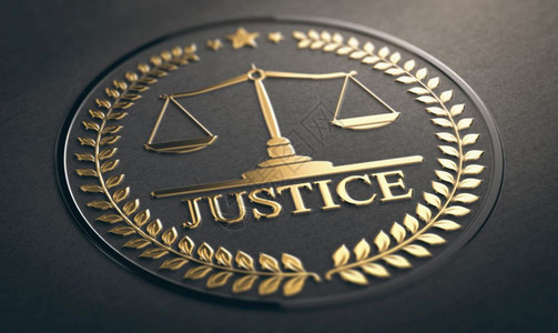 公司的单词金子正义尺度在黑纸背景三维插图3D中刻着金宝石的符号设计正义法律与平等是黑背景中的象征图片