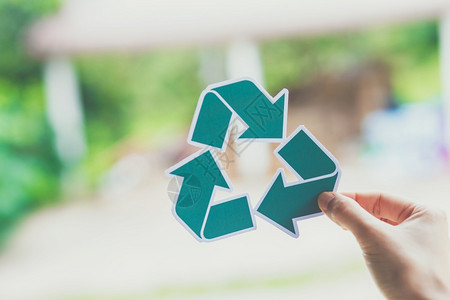 回收树以手握剪切的纸张循环展示保存世界生态概念和环境保护用手持纸张循环显示地球图片